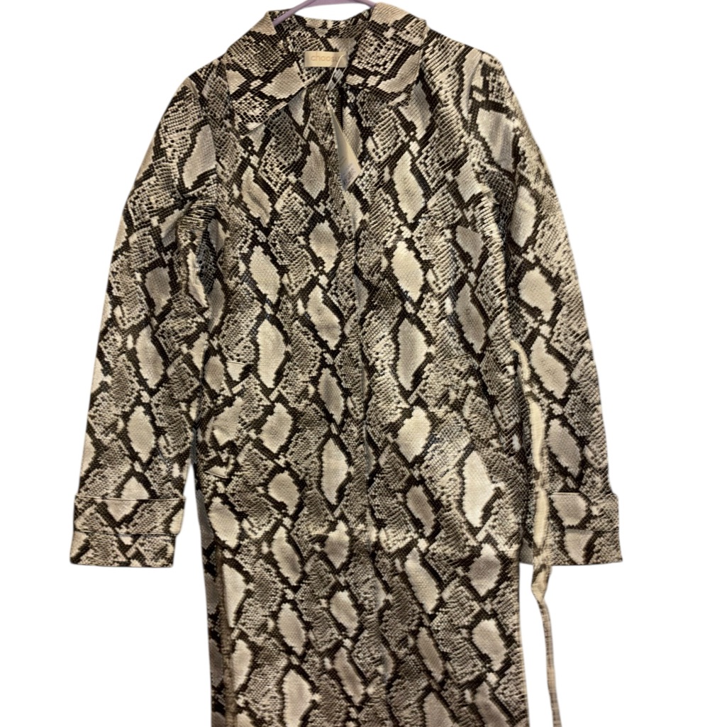 Choosy Snake Print Faux Leather Trench Jacket Nwt